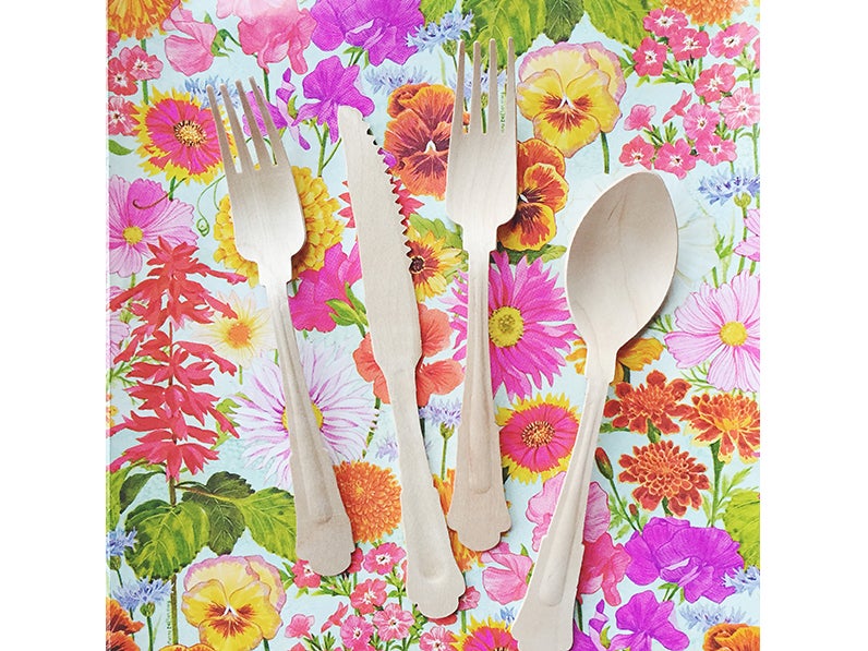 Susty Party birch wood fancy cutlery