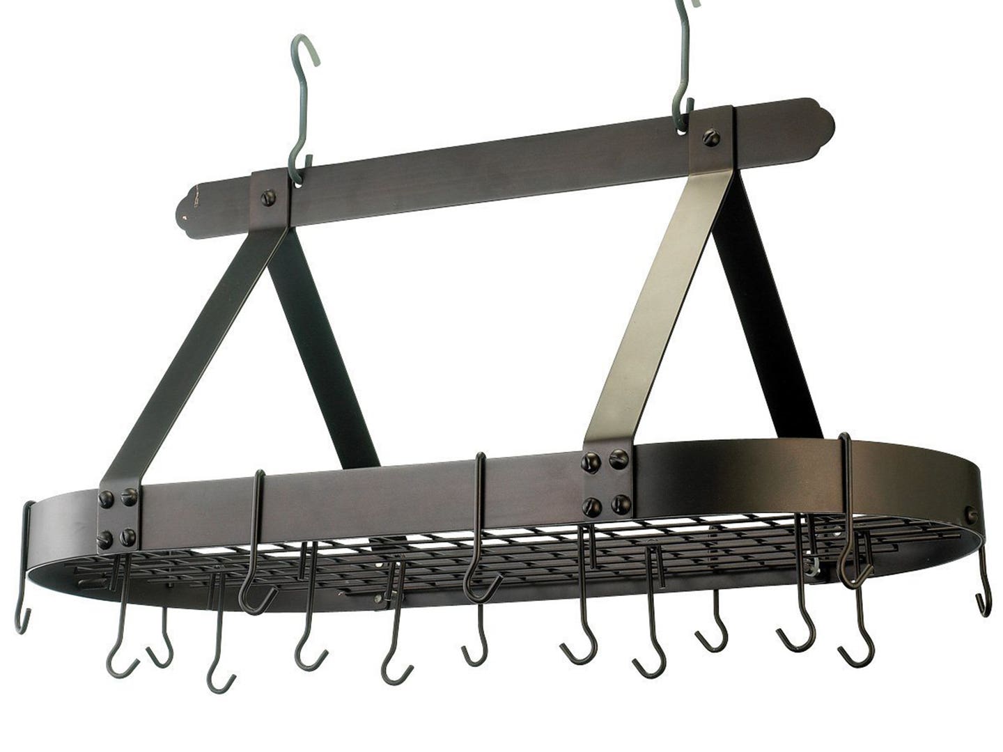 Oval Steet 16-Hook Grid Pot Rack