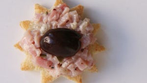Ham Spread and Olive Canapés