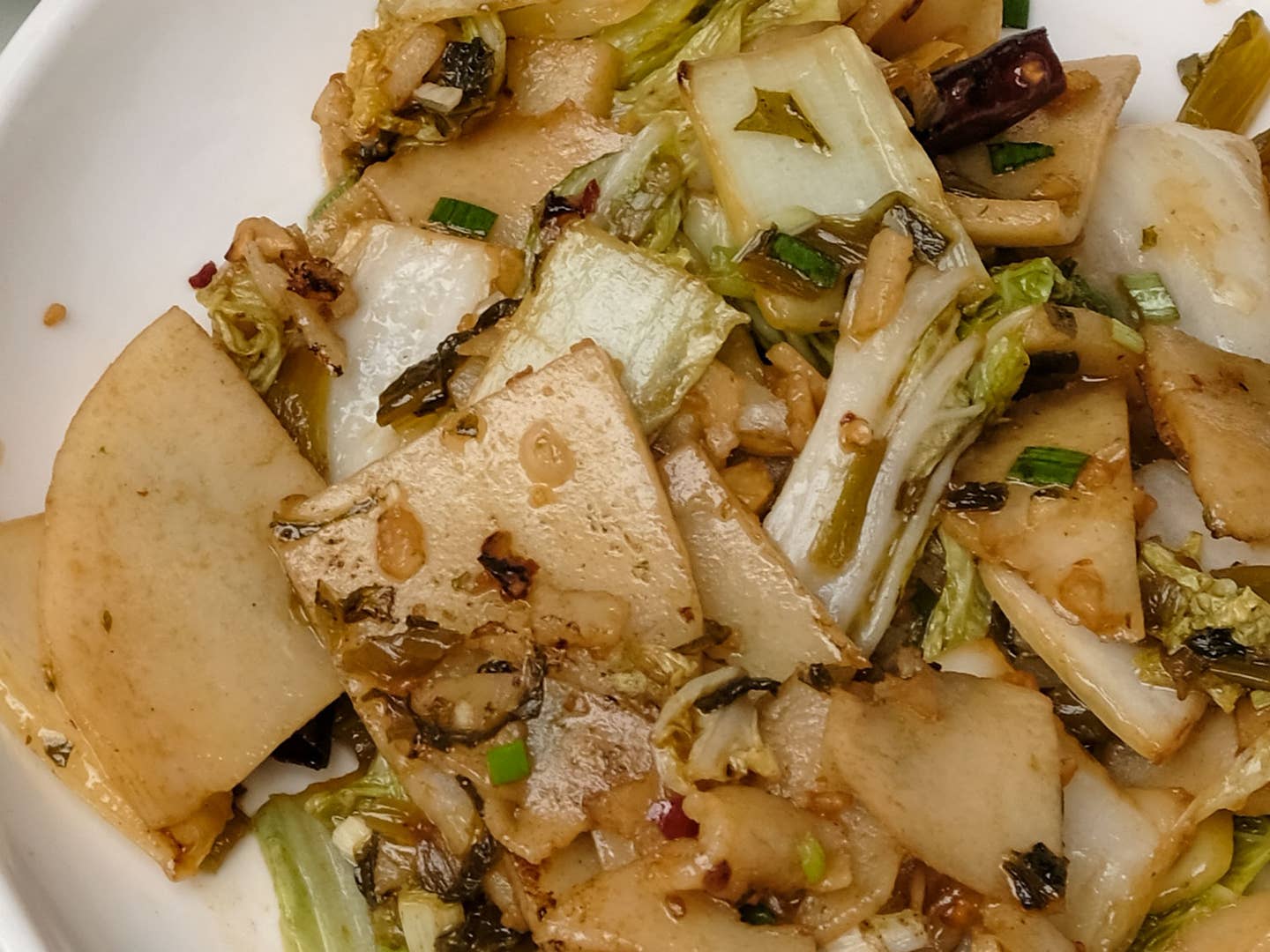 Vegetarian Stir-Fried Chinese Rice Cakes (Su Chao Erkuai)