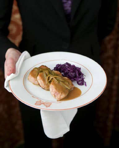 Pork Noisettes with Charcutiere Sauce