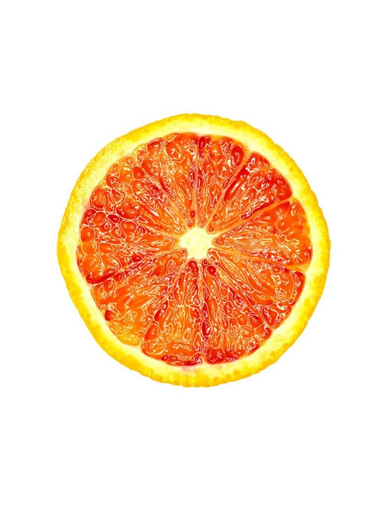 The cross section of a blood orange