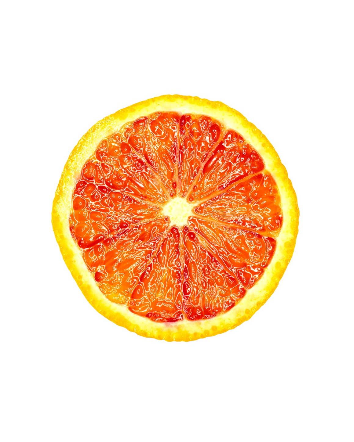 The cross section of a blood orange