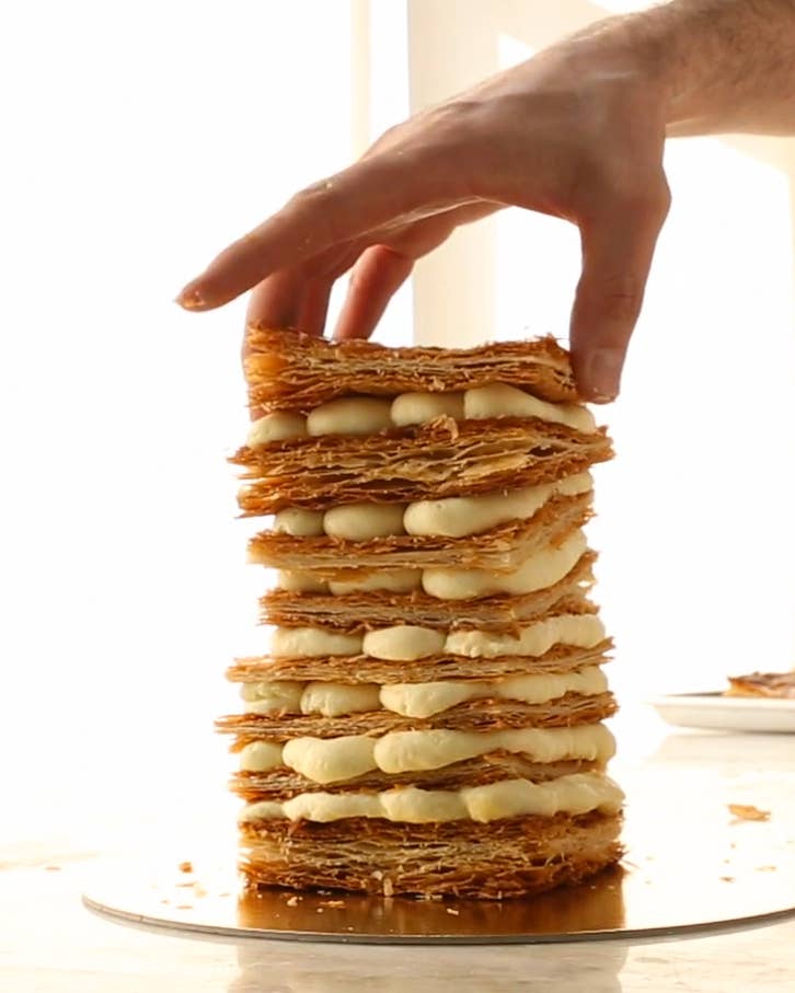 Video: Watch Dominique Ansel Build a Towering Mille-Feuille