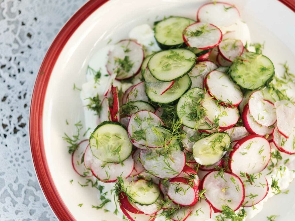 Cucumber and Radish Salad with Fresh Cheese