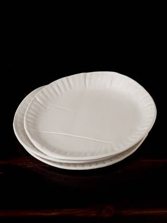 Porcelain Paper Plate, White: SIN ceramics - Handmade in Brooklyn