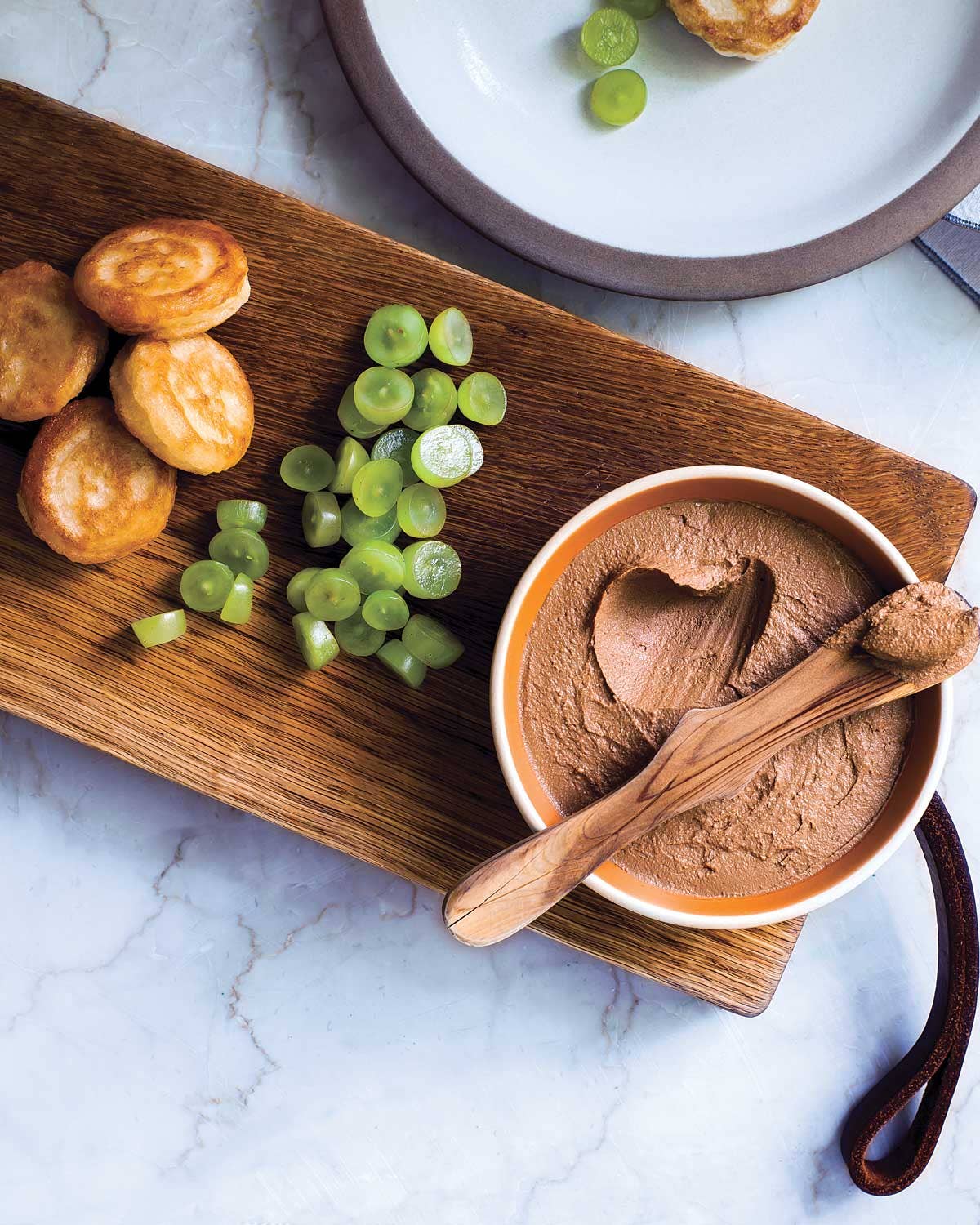 Chicken Liver Pâté with Blini and Pickled Grapes