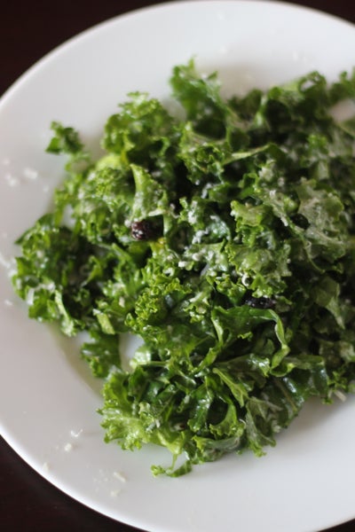 Raw Kale Salad with Lemon, Pecorino, and Currants