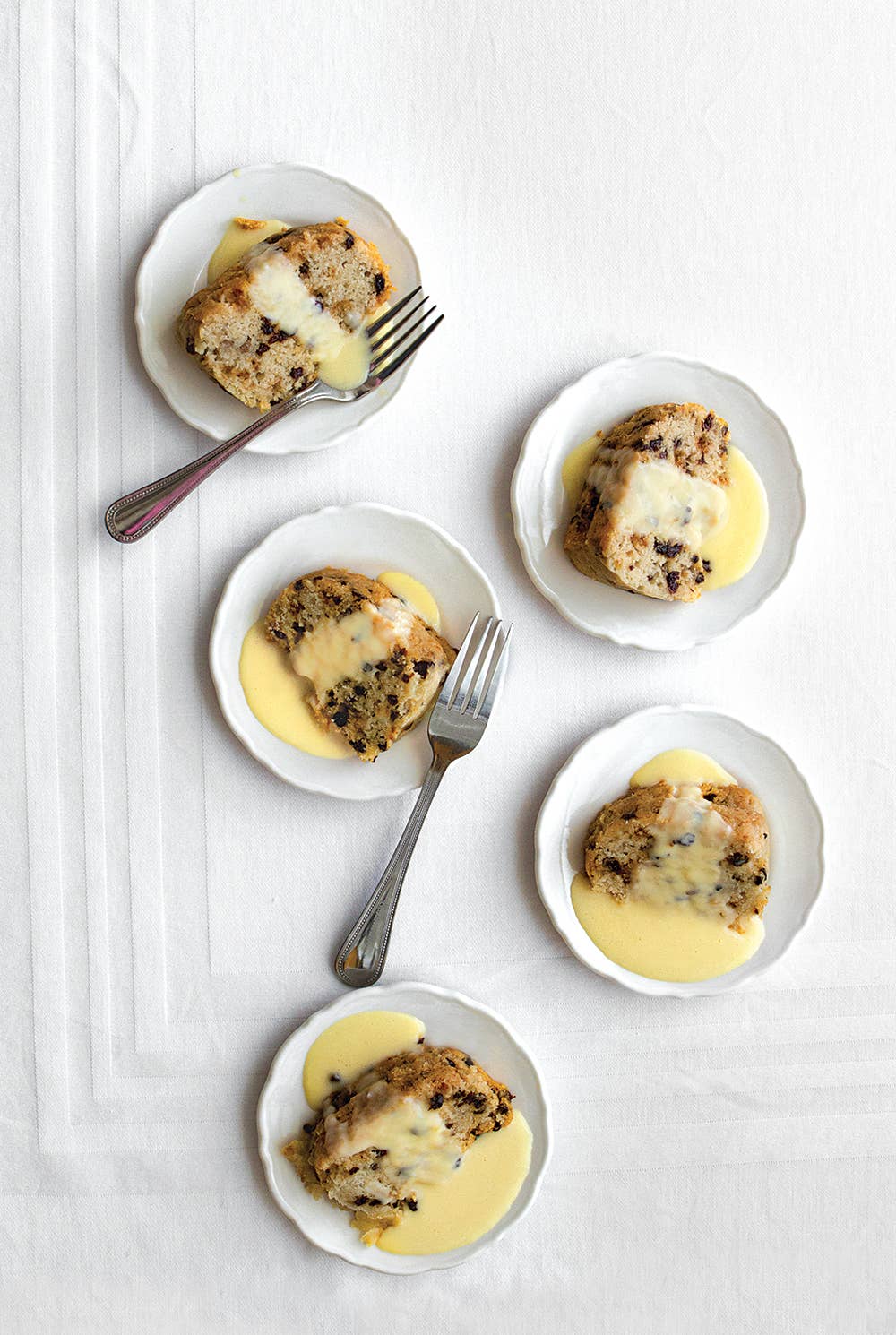 Spotted Dick (Currant Steamed Pudding) with Custard Sauce