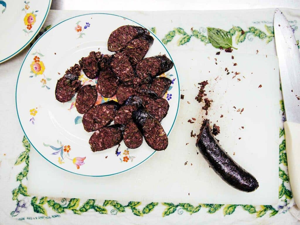 Traditional Vietnamese blood sausage