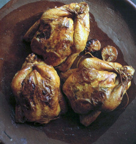 Roast Chicken with Saffron and Lemons