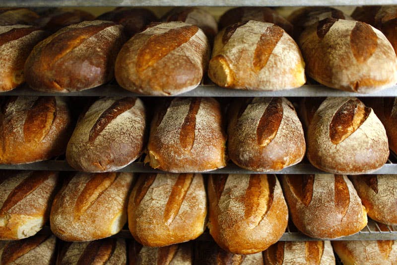 bread in oven