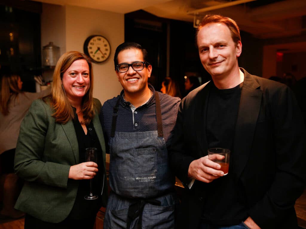 Chef Missy Robbins of Lilia, chef Michael Toscano, and restaurateur Andrew Carmellini