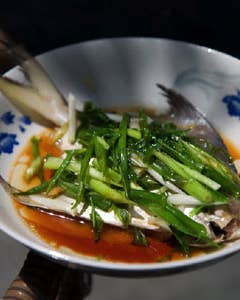 Chinese Steamed Fish with Scallions