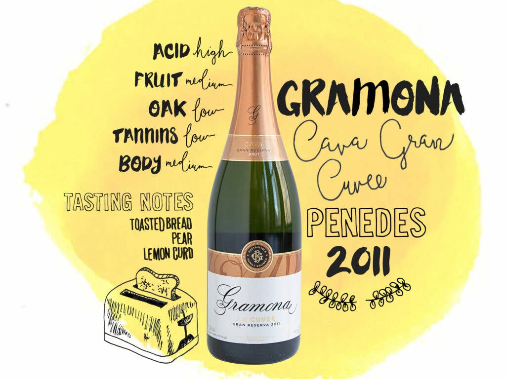 Gramona Cava Gran Cuvee, Penedes Spain 2011, wine illustrations