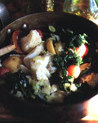 Cod with Braised Kale and Potatoes
