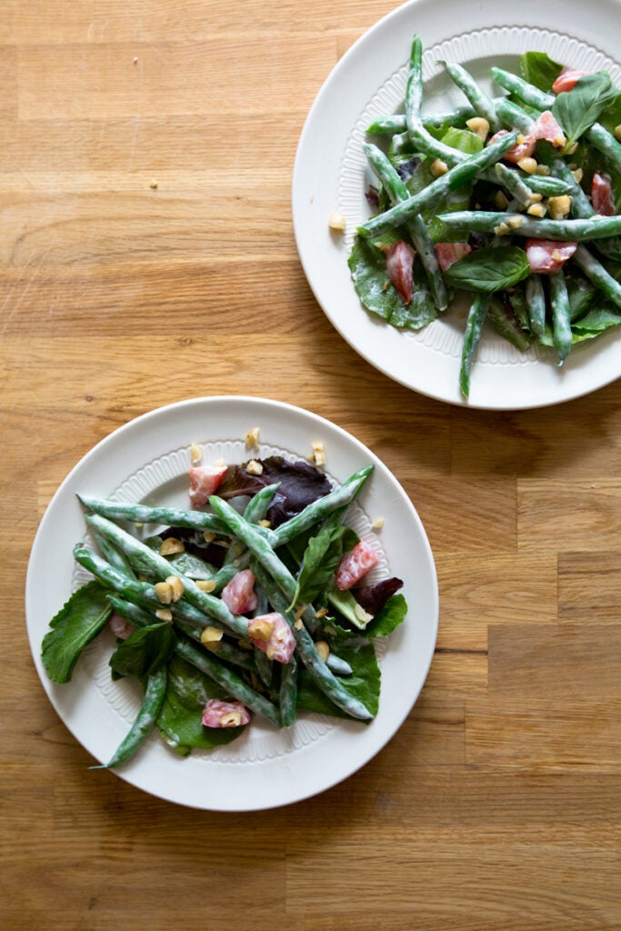 Salad of Haricots Verts and Green Hazelnuts