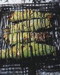 Anglerfish Grilled in Fig Leaves