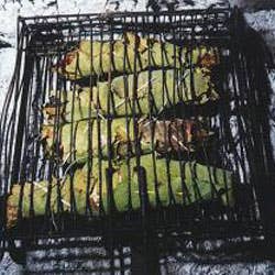 Anglerfish Grilled in Fig Leaves