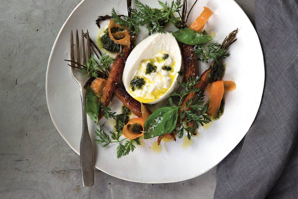 Roasted Carrots with Carrot Top Pesto