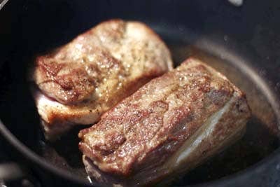 simmering pork belly