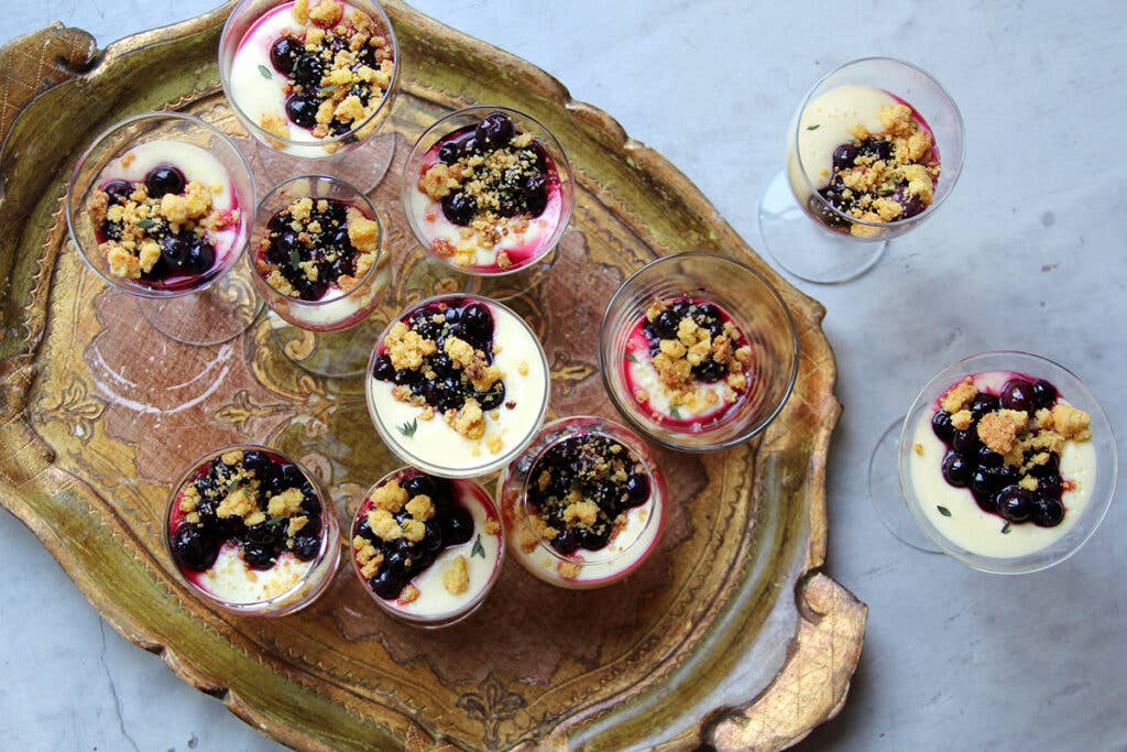 Sweet Corn and Blueberry Trifles