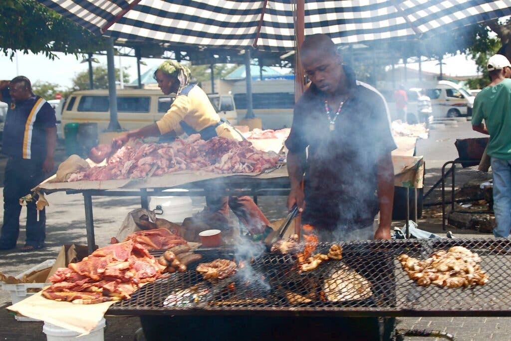 Braai (grilling) in Khayelitsha Township in Cape Town, South Africa