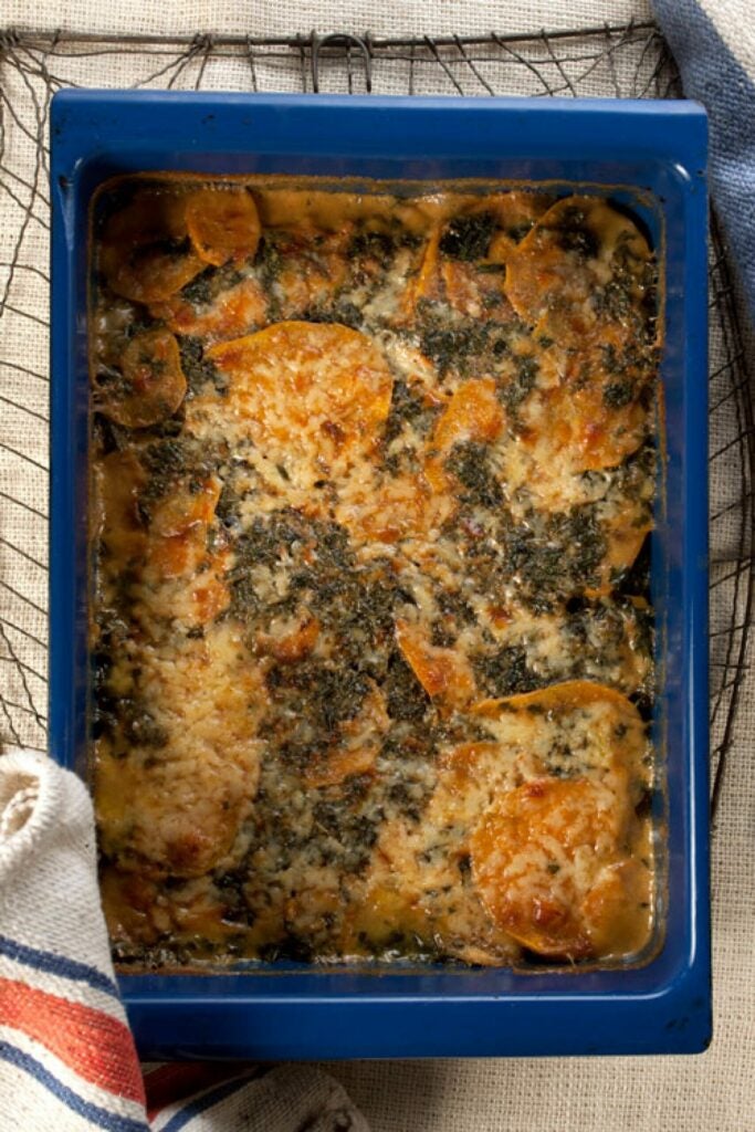 Kale and Sweet Potato Gratin