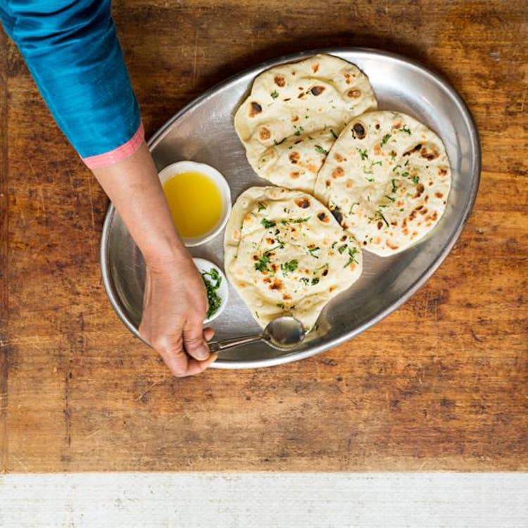 serving naan bread