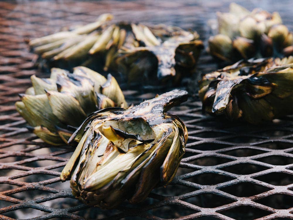Grilled Artichokes with Espelette Mayo