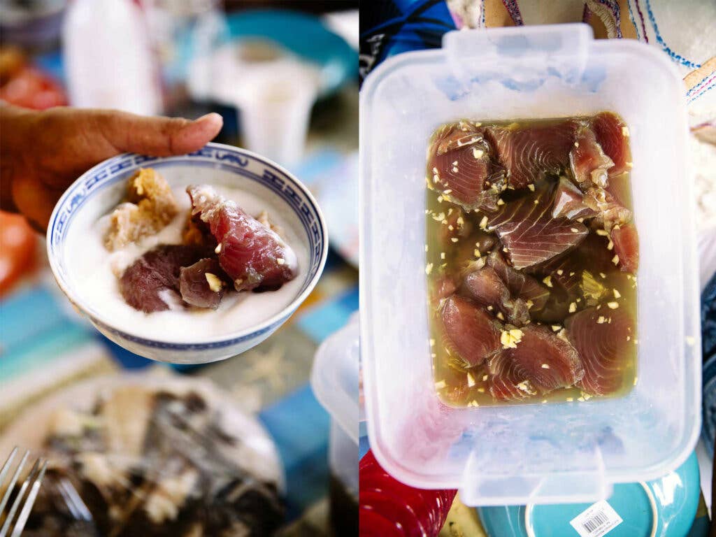 fafaru with fermented coconut milk mitihue