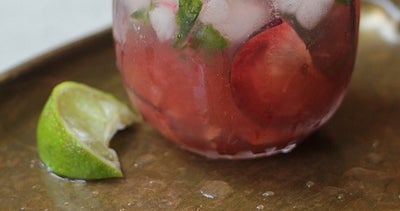 Plum-Basil Gin Fizz | Saveur-image