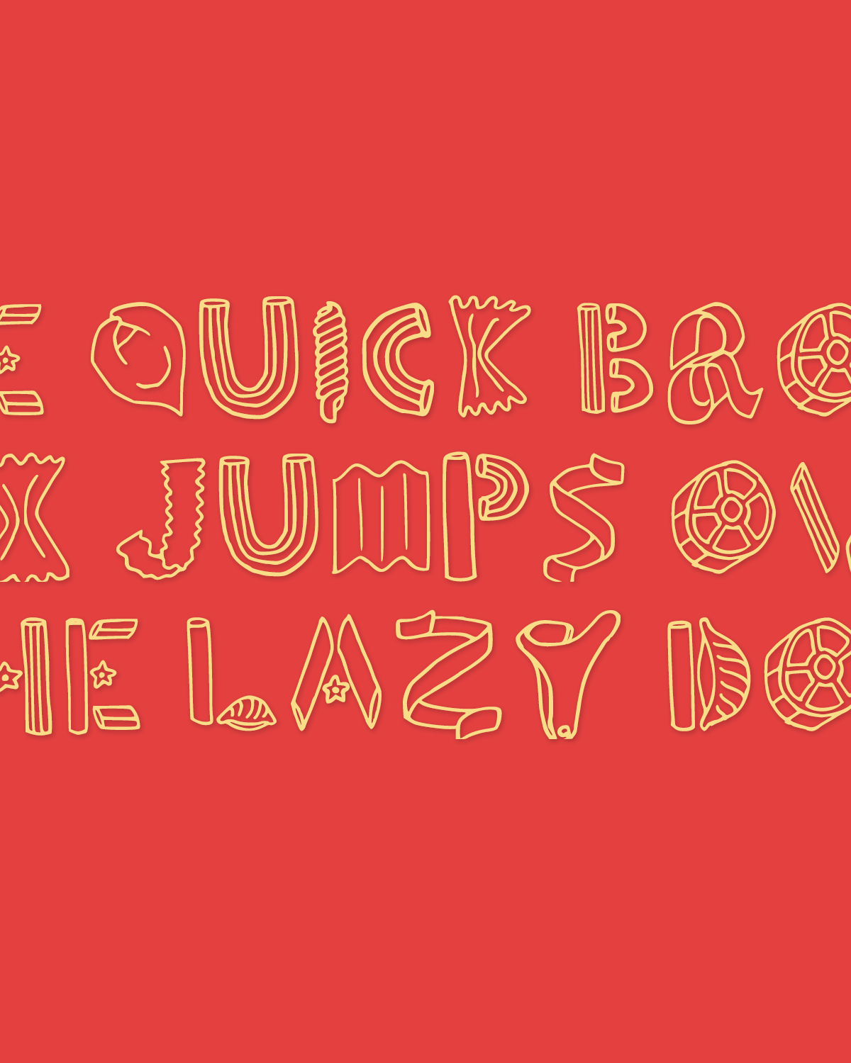 We Made a Font Out of Pasta for You We Made a Font Out of Pasta for You