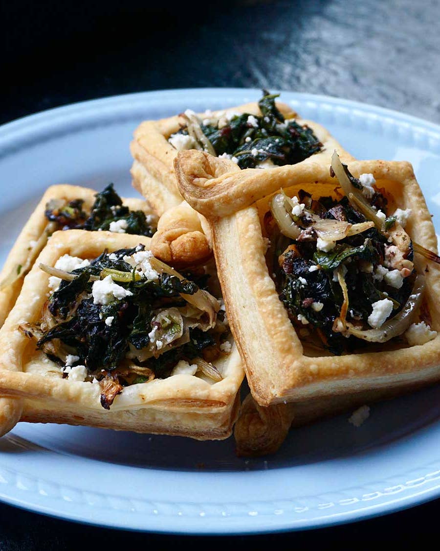 Kale Tarts with Fennel and Olives