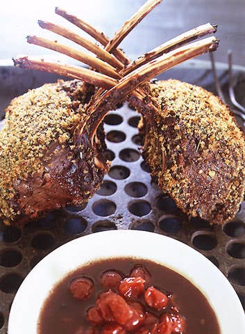 Rack of Venison with Sour Cherry-Port Sauce