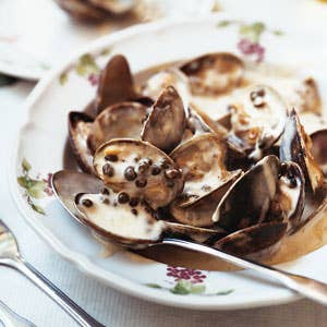 Steamed Manila Clams with Dijon-Caper Sauce