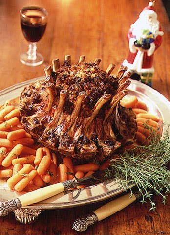 Crown Roast of Pork with Corn and Apple Stuffing