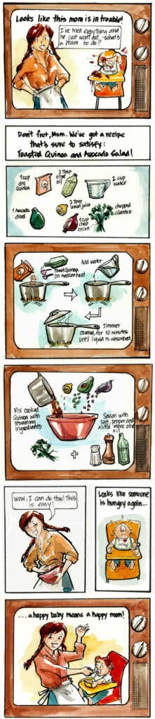 Quinoa and Avocado Salad comic strip