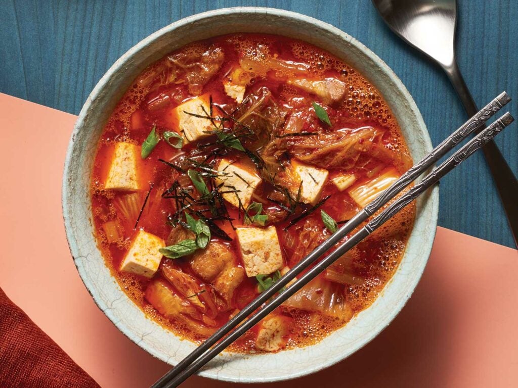 Korean Kimchi Stew with Pork Belly and Tofu (Kimchi jjigae)