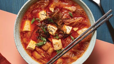 Korean Kimchi Stew with Pork Belly and Tofu (Kimchi-jjigae)