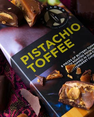 Chocolate-Dipped Pistachio Toffee