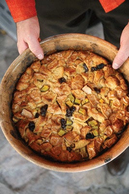 Squash Bread Pudding with Rum Sauce