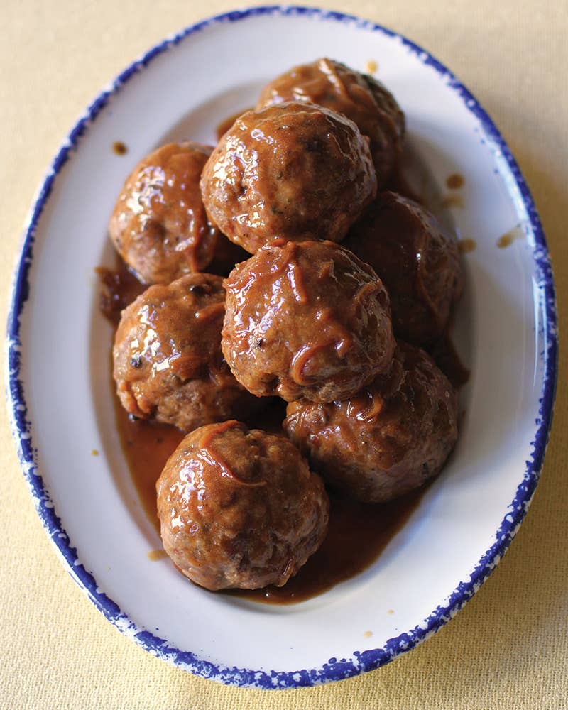 Faggots (Welsh-Style Pork Meatballs) with Onion Gravy