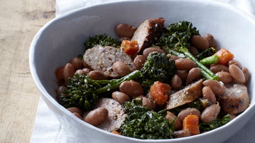 Sweet Sausage and Broccoli Rabe with Cranberry Beans