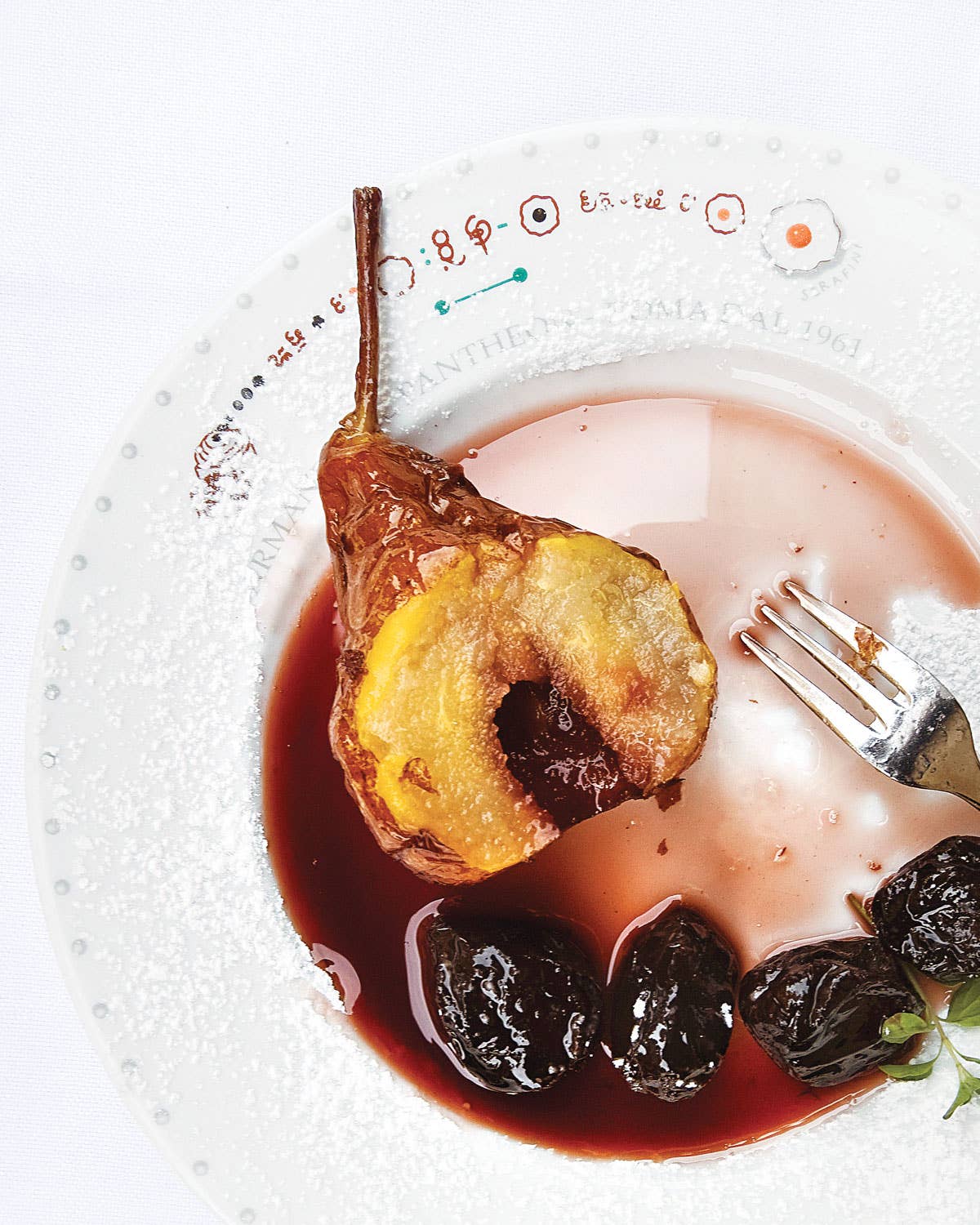 Baked Pears and Prunes with Red Wine Sauce (Pere Cotte con le Prugne)