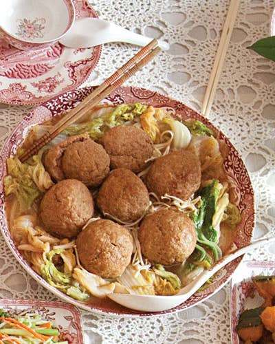Braised "Lion's Head" Meatballs with Napa Cabbage
