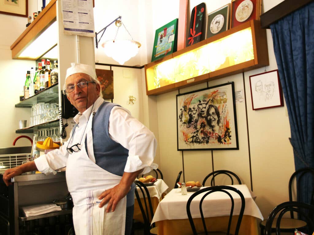 Owner Arturi Maggi at his restaurant Latteria San Marco