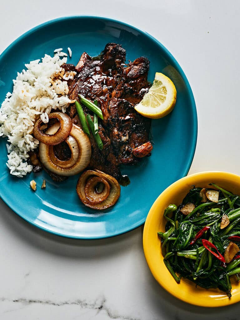 Wok-Braised Water Spinach with Garlic and Chiles