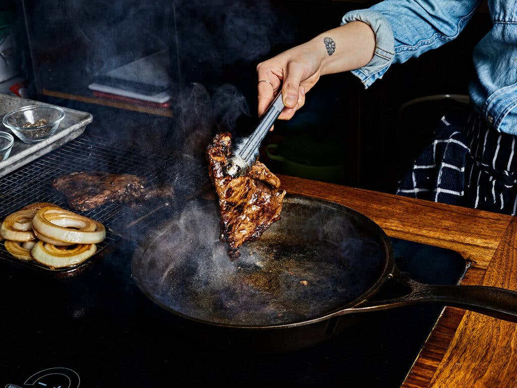 searing steak