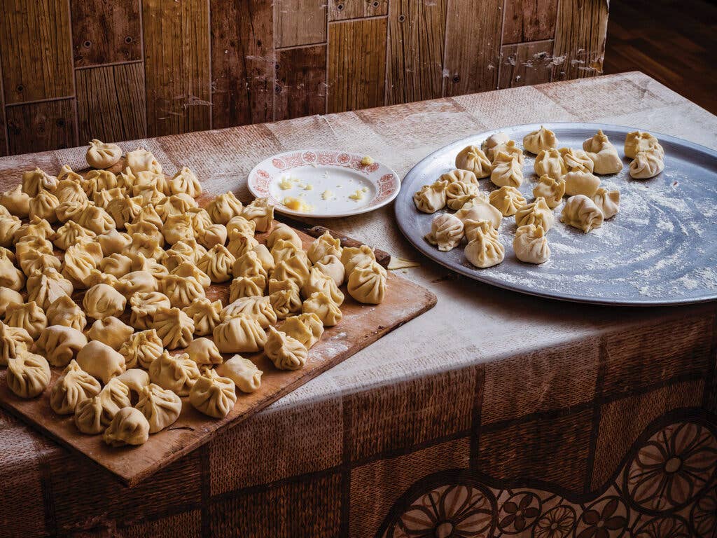 cheese-stuffed khinkali dumplings